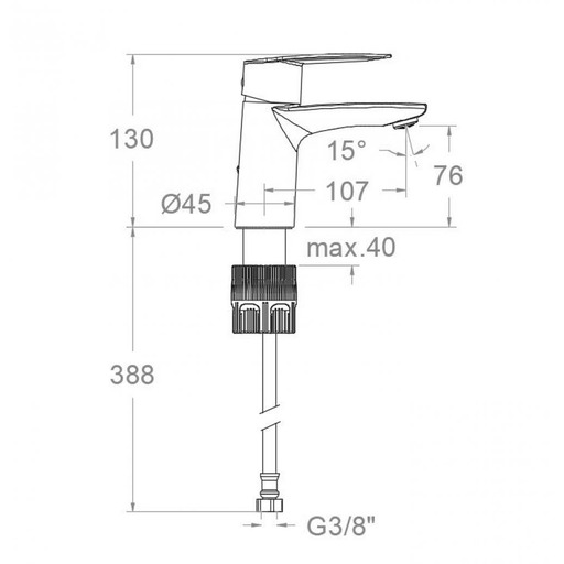 MONOMANDO LAVABO CIVIC TOOL FREE S3 R.510103 R.S.