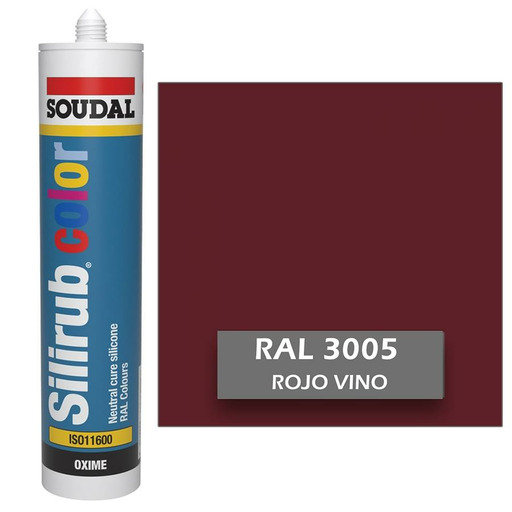 Silicona Construcción Neutra Rojo Vino RAL.3005 (290ml) SOUDAL