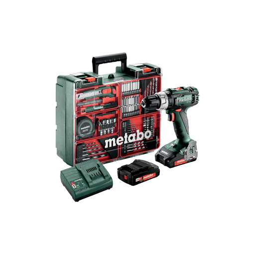 TALADRO ATORNILLADOR PERCUSIÓN BATERÍA 18vSB18L SET TALLER METABO